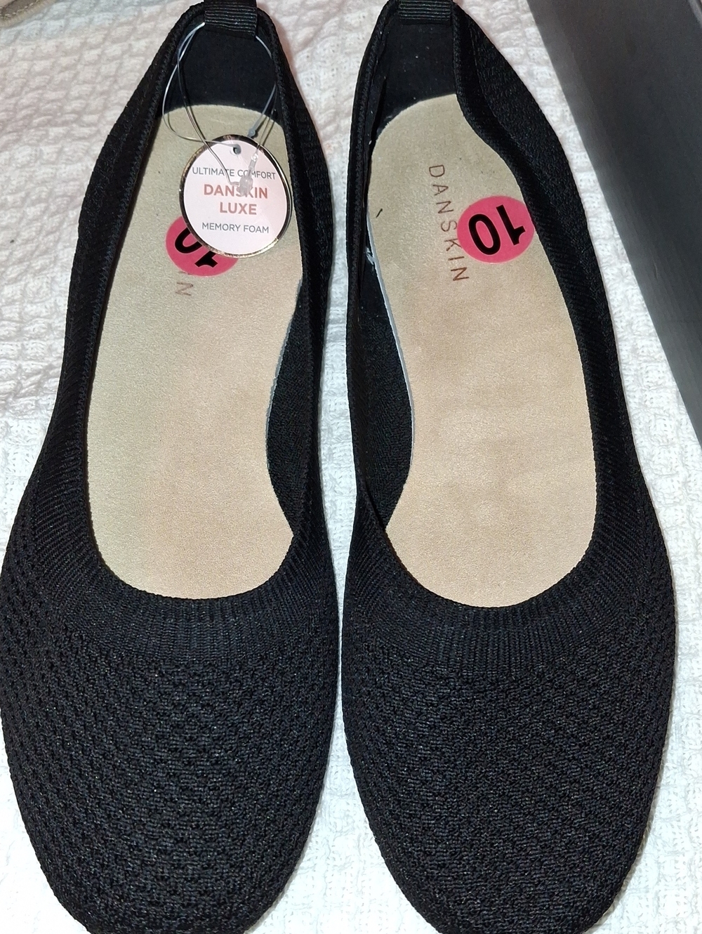 Danskin Black Knit Memory Foam Slip-On Ballet Flats
